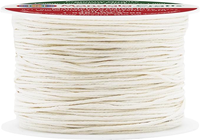 Mandala Crafts 1mm 109 Yards Ivory Cotton Waxed Cord by MandalaCrafts