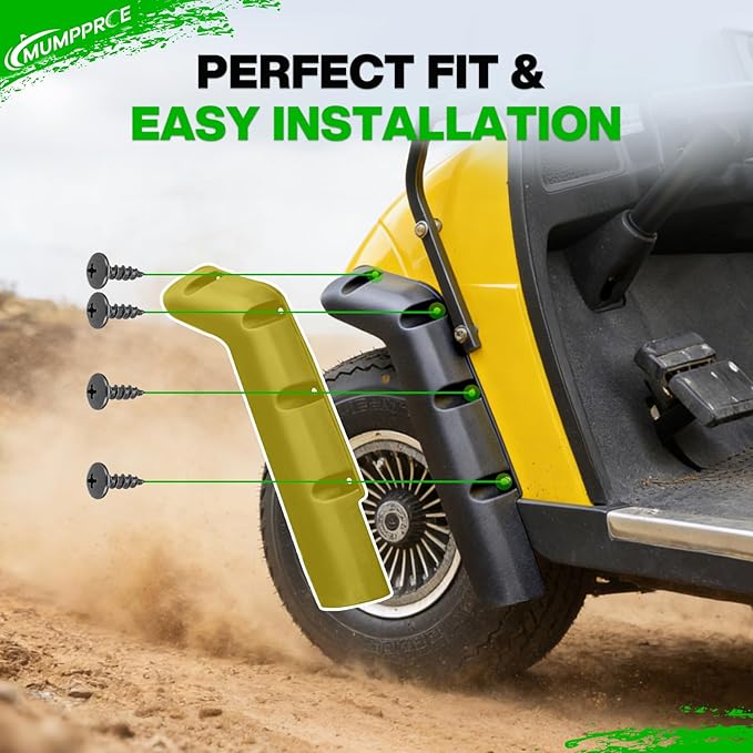 4PCS EZGO TXT Fender Flares, Golf Cart Front and Rear Fender Flares Compatible with 1994-2013 Gas & Electric EZGO Golf Carts, Premium PP Golf Cart Mud Guards with Self-Tapping Screws