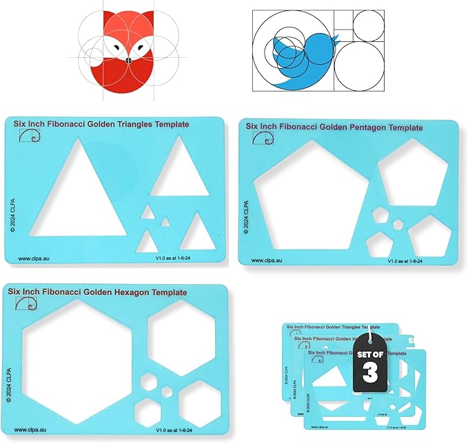 Set of Stencil Templates for Drawing: 6" Triangle by CLPA