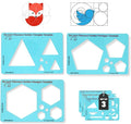 Set of Stencil Templates for Drawing: 6" Triangle by CLPA