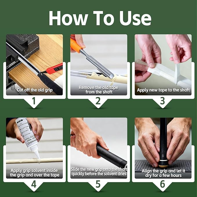 Golf Grip Kit for Regripping Golf Clubs – All-in-One Golf Regripping Kit with Portable Table Vise Rubber Clamp, Hook Blade, Grip Tape, Solvent & Tools – Golf Grip Replacement Kit