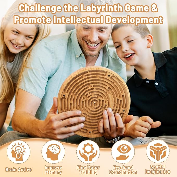 Wooden Labyrinth Board Game - Image 5