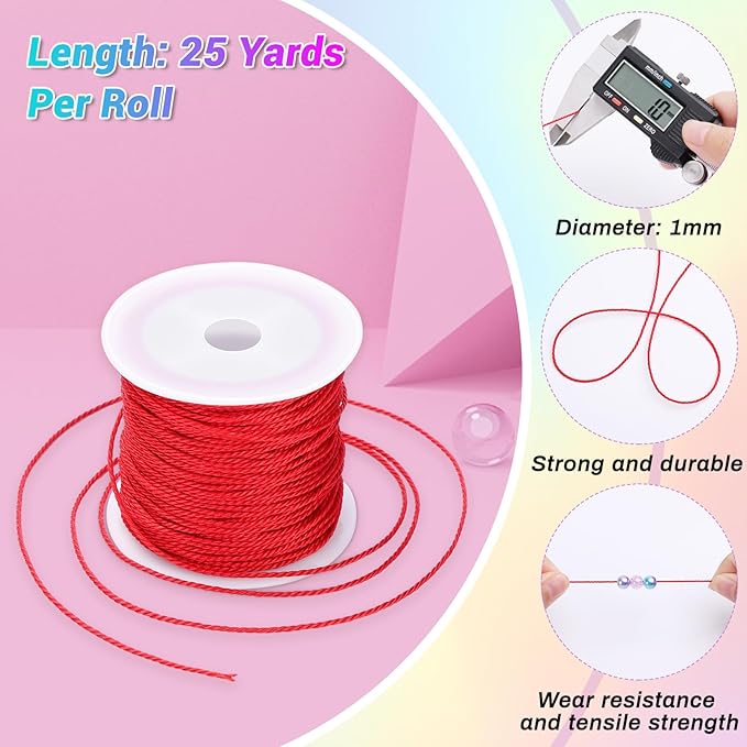 Cridoz 20 Rolls Wax String for Bracelet Making, Waxed Thread Bracelet Cord - Image 4