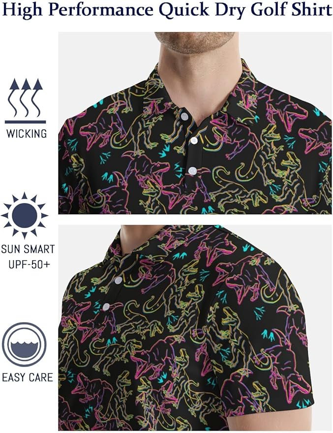 Mens Golf Shirts Golf Polo Shirts for Men Short Sleeve Polo Shirts Golf Gifts