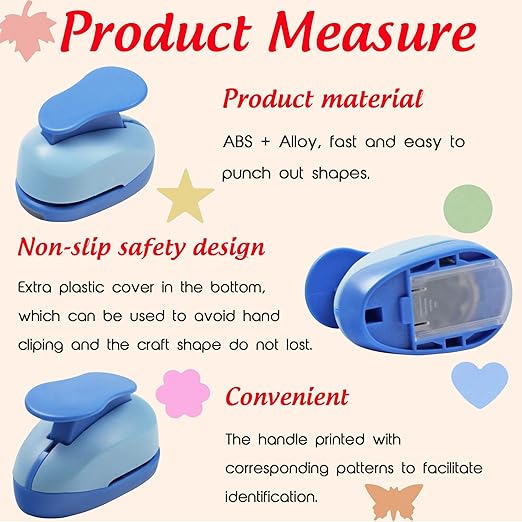 Set 6 Craft Hole Punch 1-inch, Craft Punchers - Image 6
