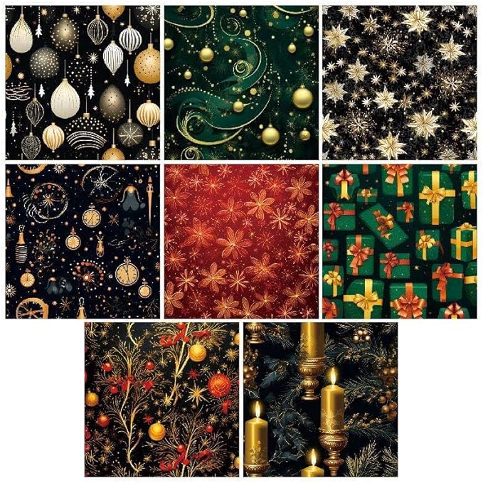 Chritmas Scrapbook Paper Ballon Ribbon Festival Patterned Paper 6×6, 24 Sheets - Image 3