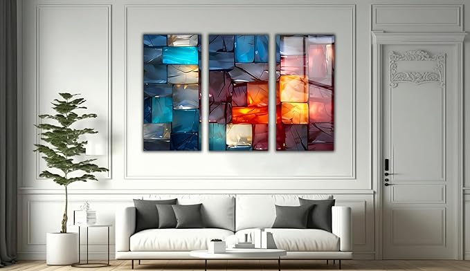 Magical Light Play and Stunning Colors Printed Tempered Glass Wall Art Painting - Image 7
