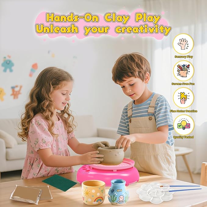 Pottery Wheel for Kids– Complete DIY Pottery Painting Kit for Ages 8-12 - Image 3