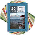 Mat Board Center, 5x7 Mixed Colors White Core Picture Mats Mattes Matting by MatBoardCenter