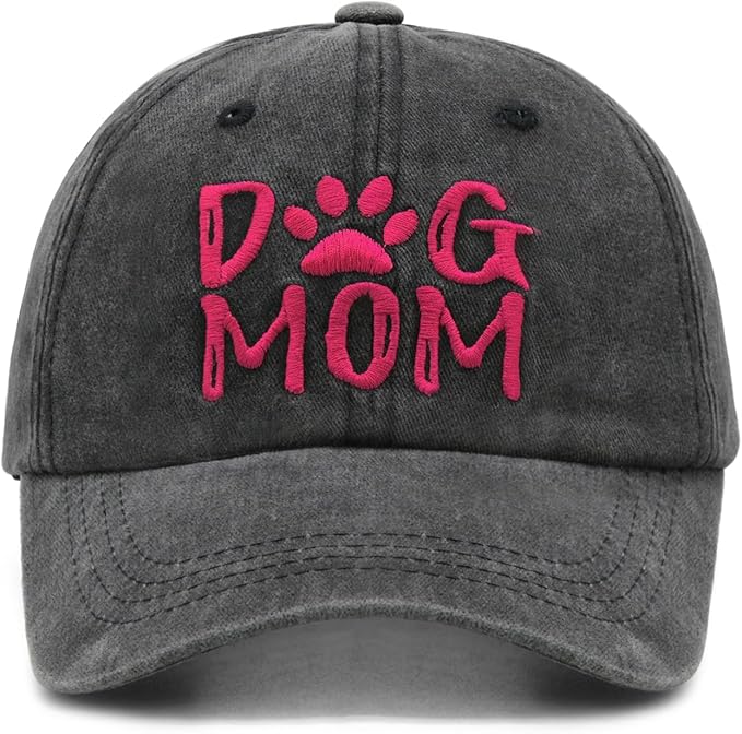 Waldeal Women's Embroidered Dog Mom Hat Adjustable Denim Baseball Cap