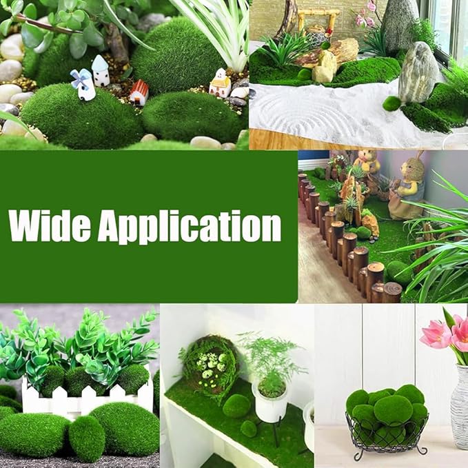 6 PCS Artificial Moss Rocks Decorative, Moss Stones, Fake Moss Decor - Image 3