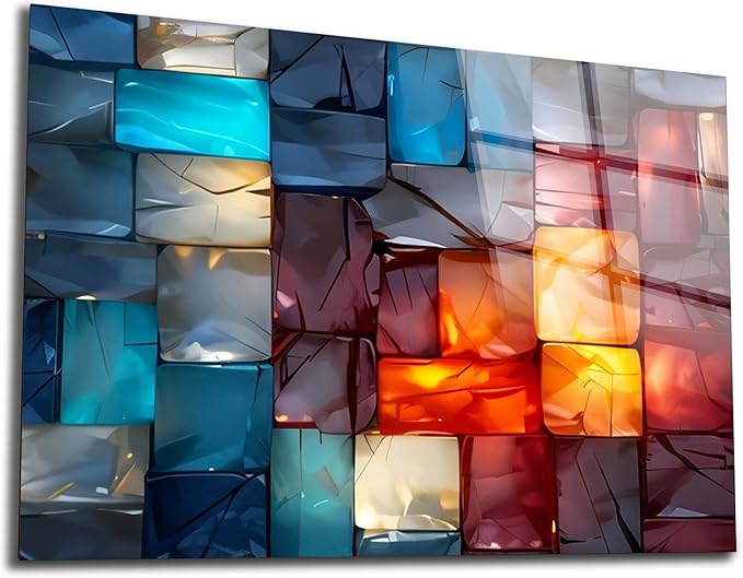 Magical Light Play and Stunning Colors Printed Tempered Glass Wall Art Painting - Image 2