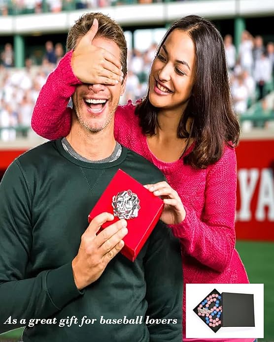 Baseball Necklace for Men 16/18/20 Inch Bling Ice Collection Lightning Bolt Pendant Necklace for Women Rhinestone Clay Beaded Discoball Accessories Gifts for Baseball Team Players Lovers