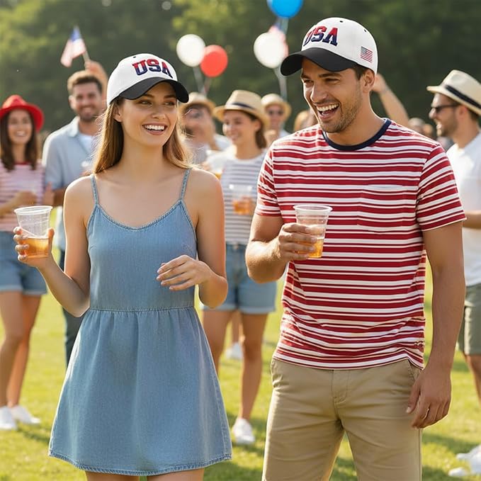 USA Flag Baseball Cap American Patriotic Trucker Hat Father Dad Mother Mom Adjustable Sportswear Hat for Men Women Adults