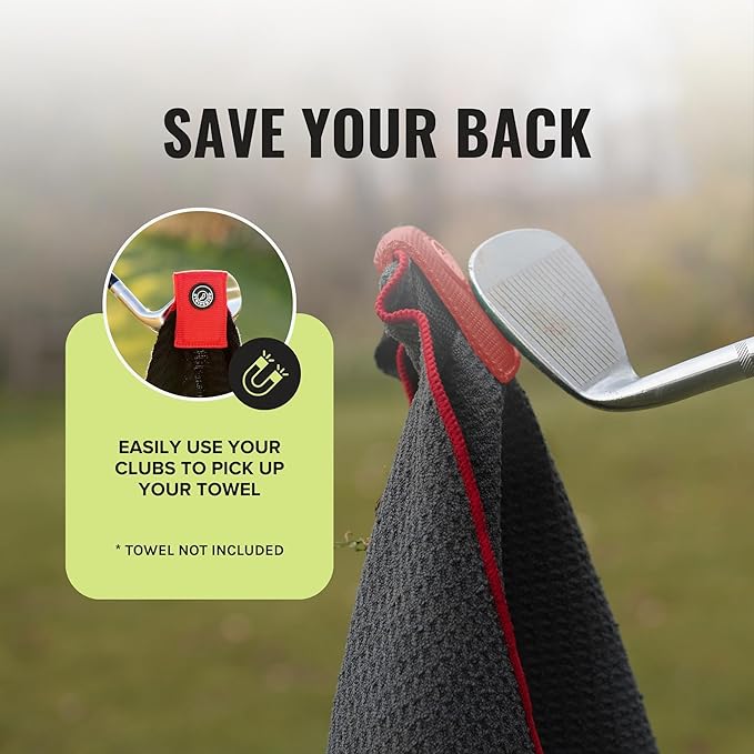 Stripebird - Magnetic Clip for Any Towel (Red) - Highest Strength Magnet for Magnetic Golf Towel - Removable from Towels - Magnet Golf Towel - Magnetic Golf Towels for Men