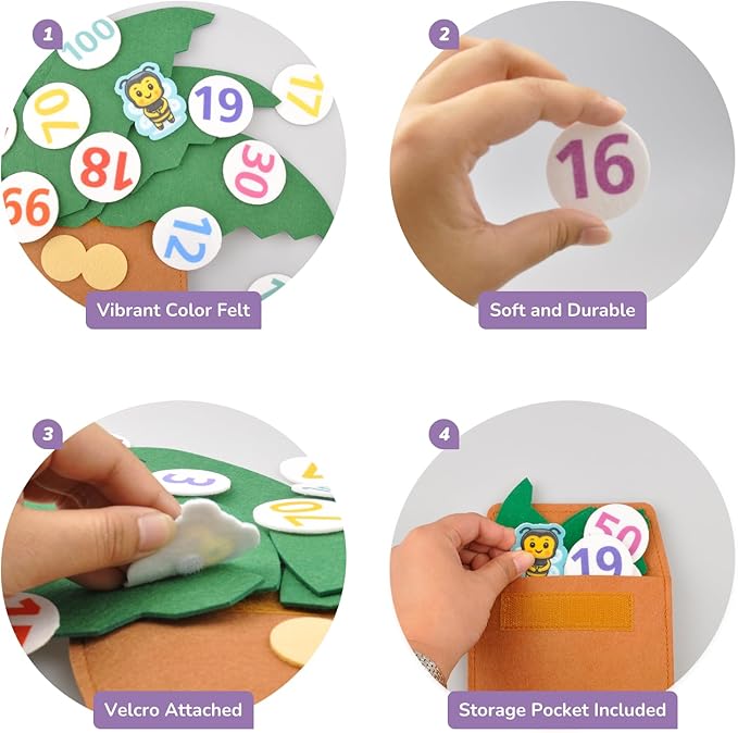 CHEFAN Tree and Numbers Props from The Childhood Favorite Book, Felt Numbers - Image 3