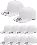 10 Pack Blank Snapback Hats for Men Flat Brim Hats Baseball Caps Bulk