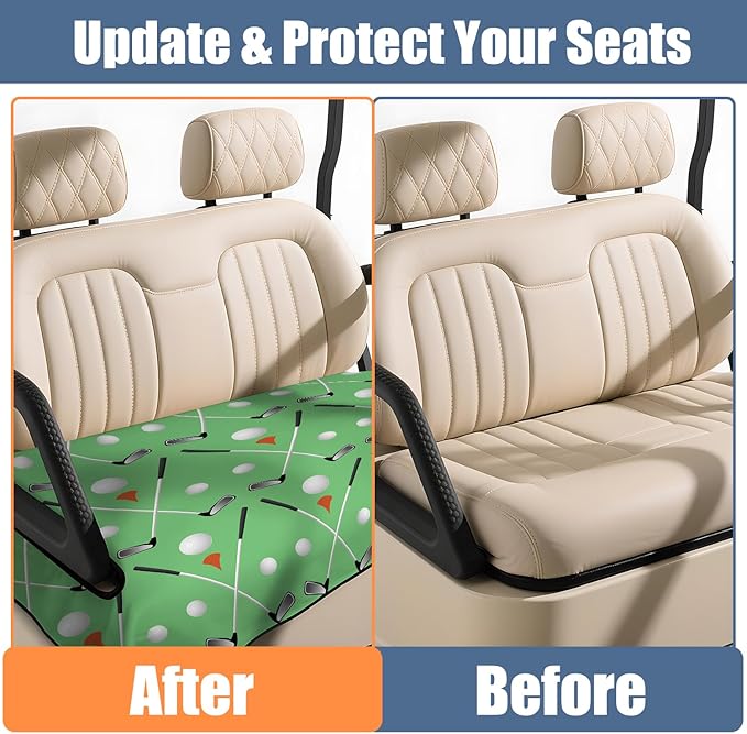 Golf Cart Seat Covers, Golf Cart Seat Towel Blanket for 2-Seat Golf Carts, Breathable Golf Cart Seat Cushions Golf Club Car Accessories 51'' x 31''