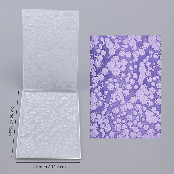 BAOFALI 3D Embossing Folder for Card Making, Beautiful Flower Plastic Texture - Image 2