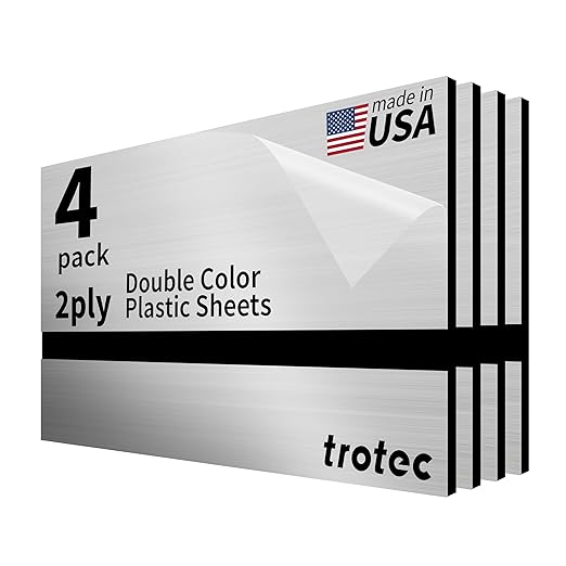 Trotec | Metallic Looking Acrylic Sheet | 12"x24"x1/8", Name Plate | USA Made by TrotecEngravingSupplies