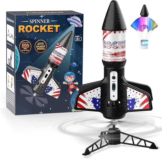 Rocket Launcher for Kids, Self Launching Motorized Air Rocket Toy, Outdoor Toys by Mafbeanl