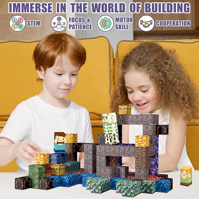 213 PCS Magnetic Blocks Building Toys Set Sword Kids Blocks - Image 4
