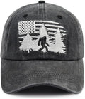 Bigfoot American Flag Hat for Men Women, Funny Adjustable Cotton Big Foot Sasquatch Patriotic Baseball Cap