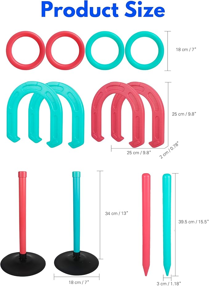 Giant Horseshoe Game Set for Adults and Family – 10" Oversized Lawn Toss Game - Image 6