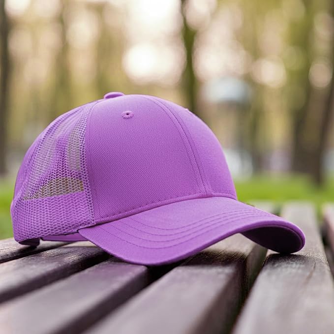 Falari Trucker Hat Baseball Cap Structured Plain Design 6 Panel, Adjustable Size