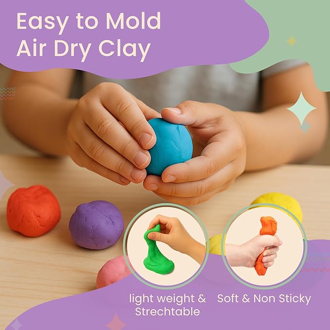Air Dry Clay Kit – 24 Colors Soft Lightweight Air Clay - Image 4