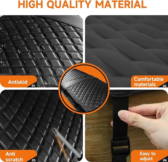 Yamaha G2 G8 G9 G11 G14 G16 G19 G20 G22 Seat Covers,Front Golf Cart Black Seat Cover Enhanced/Comfortable/Breathable Vinyl Leather for Golf Cart Yamaha Separate Backrest,2 Convenient Pockets