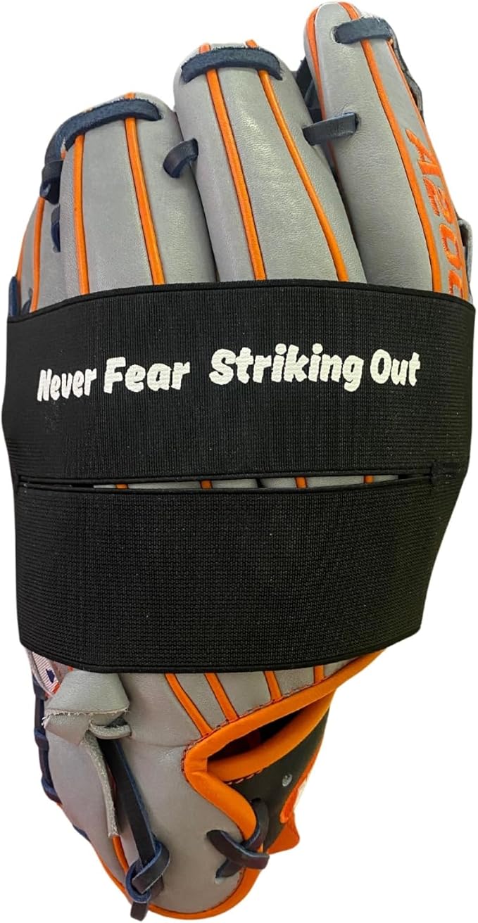 TOFL Baseball Glove Wrap Band for Break-in & Shaping | Elastic Mitt Strap | Adjustable Closure for Pocket Forming & Storage | Youth & Adult Softball Mitt Care Accessory (Message Options)