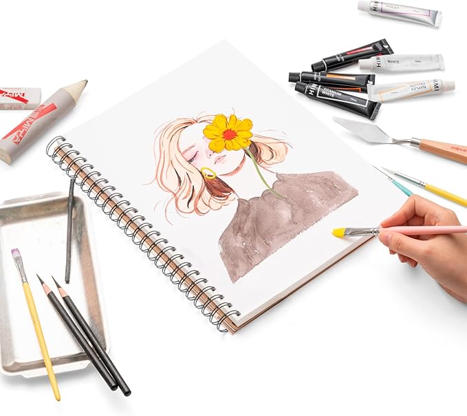 HIMI Mix Media Paper Pad 9X12'' 40 Sheets Mix Paper Pad, Side Wire Bound - Image 8
