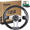 10L0L Golf Cart Steering Wheel, Universal Design Fit for for Yamaha, EZGO RXV & TXT, Club Car DS, Club Car Precedent Tempo, Most Golf Cart (Asphalt Gray)