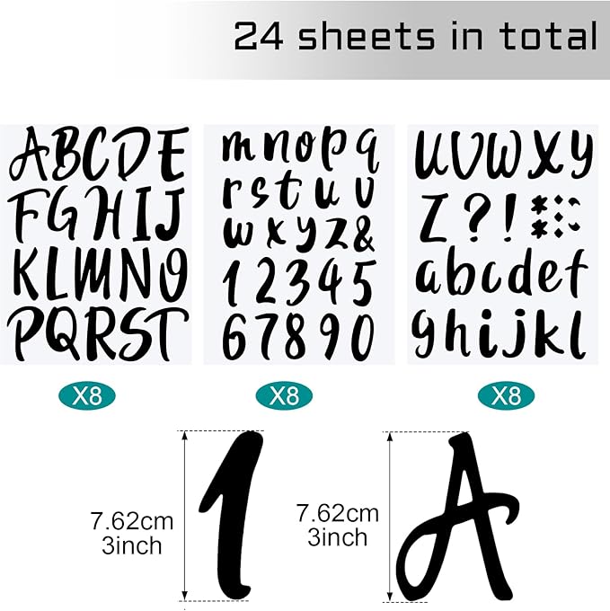 Outus 576 Pieces 8 Sheets Letters Stickers Self Adhesive Vinyl Letter Alphabet - Image 2