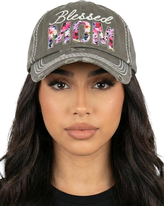 Funky Junque Distressed Vintage Baseball Cap - Embroidered Patch Women's Hat - Holiday, Lifestyle & Patriotic Designs