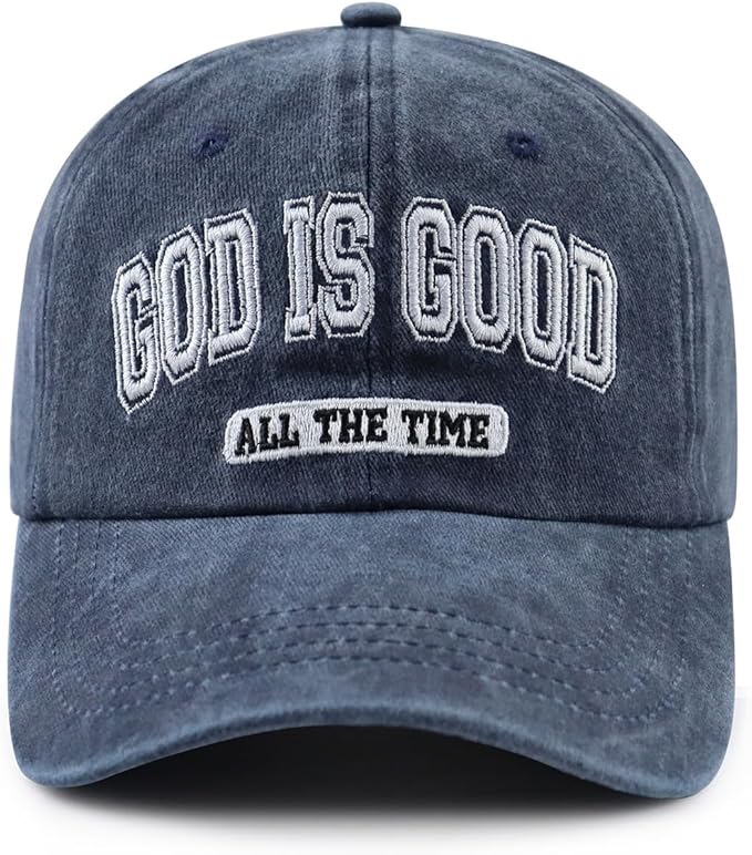 God is Good All The Time Hat for Men Women, Funny Adjustable Cotton Embroidered Jesus Christian Faith Baseball Cap
