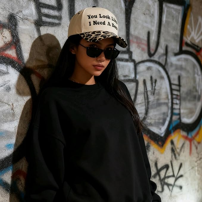 Hat Funny Embroidered Trucker Hat Adjustable Two Tone Snapback Canvas Baseball Cap for Womens