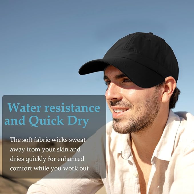 Mens Water-Resistant Baseball Cap Womens Rain Hat Foldable Outdoor Running Sun Fishing hat