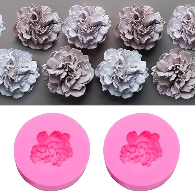 Wehous 2PCS Carnation Flower Candle Molds, 3D Flower Fondant Chocolate Cake by Wehous