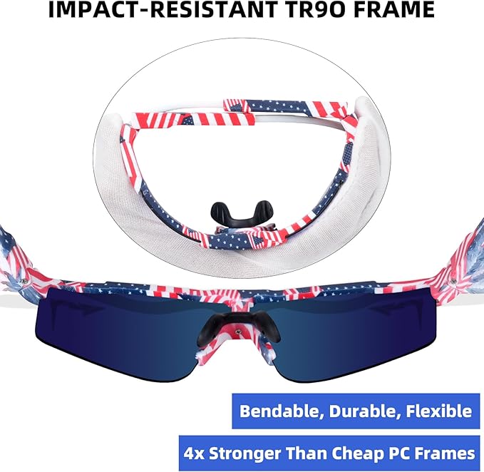 2-Sizes Kids Youth Baseball Sunglasses Men Women Vipers Sunglasses Softball Boys Girl True Polarization &UV Protection