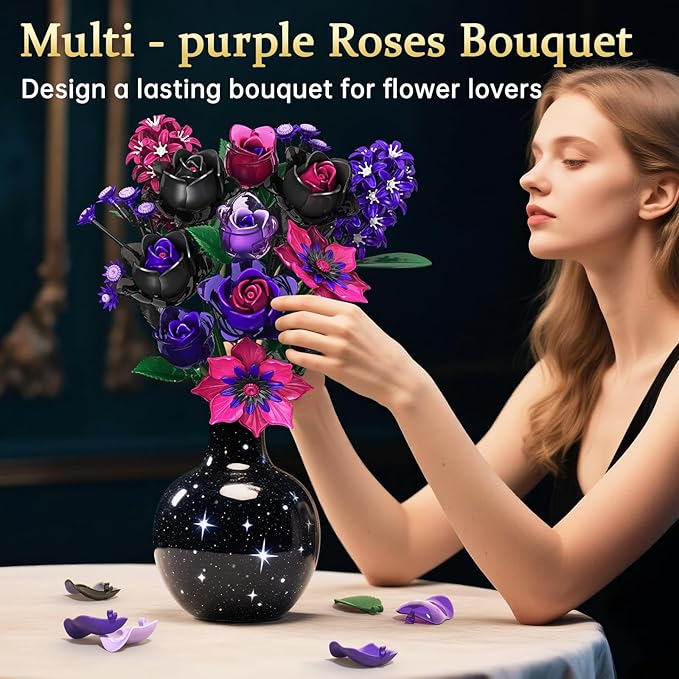 Gothic Rose Bouquet Building Set, Compatible - Image 2