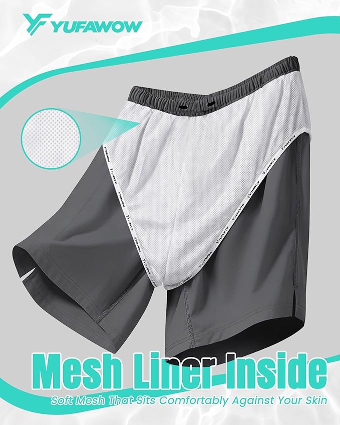 9 Inch Men Swim Trunks with Mesh Lining Quick Dry Breathable Pockets for Summer Beach Cruise Water Park Gym Running