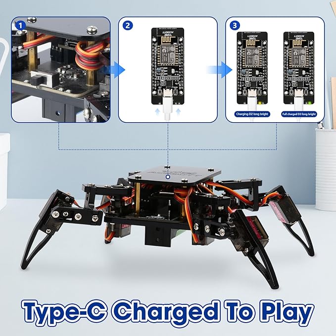 Science Kits Spider Robot Building Kit STEM Crawling Robot Gifts - Image 4