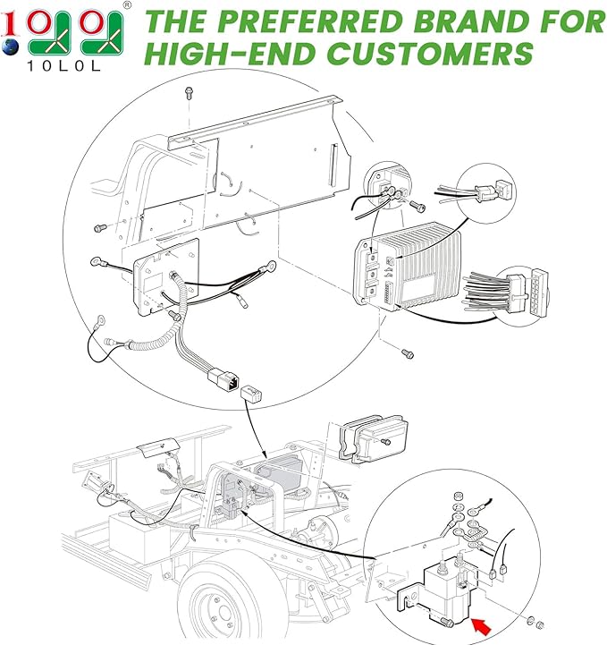 10L0L 48V Golf Cart Albright Solenoid and Resistor Assembly Compatible with Club Car DS 1995-up & Precedent 2004-08 Golf Cart Part Replaces OEM# 101908701 102774701 1014947