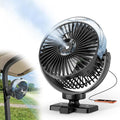 BOYISEN Magnetic Golf Cart Misting Fan Rechargeable, 12000mAh Battery Operated USB Portable Fan with 4 Speeds, Spray, LED, Timers, Golf Cart Accessories for Club Car Camping Office Cruise Ship 1-Pack