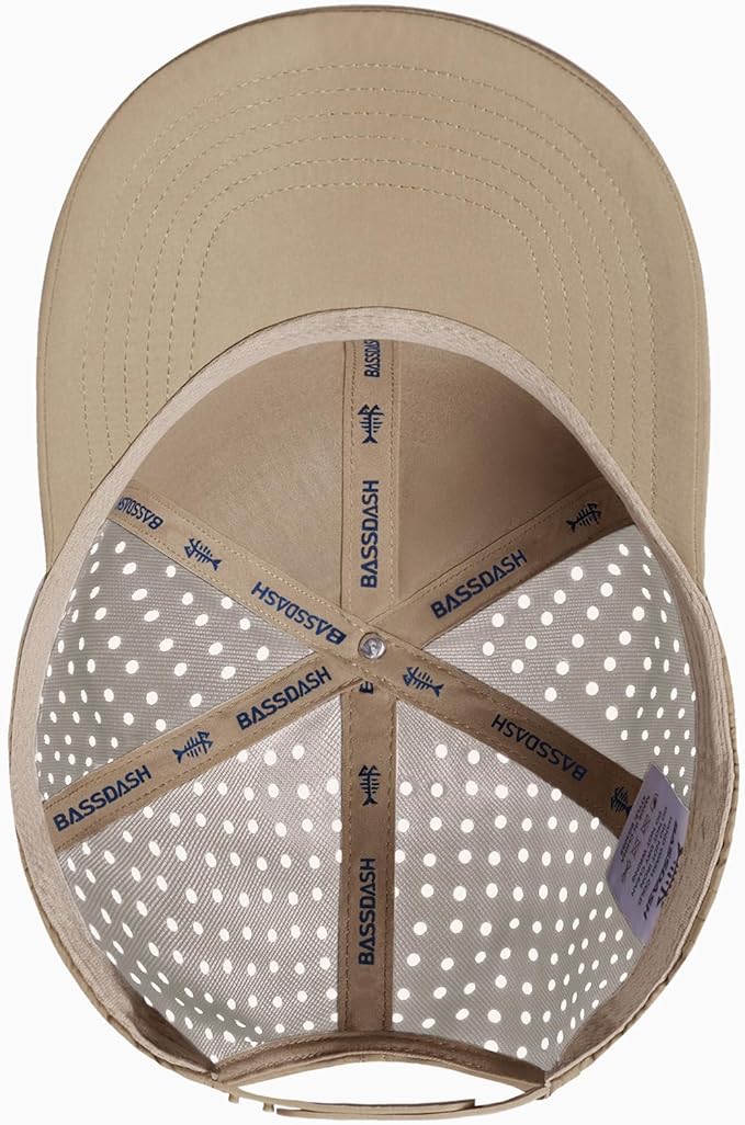 BASSDASH UPF 50+ Quick Dry Baseball Cap Water Resistant Laser Cut Mesh Snapback Hat for Men Women Fishing Hiking FH14