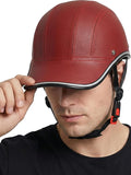 Adult Baseball Cap Helmet - Urban Style for Golf, Low Profile Urban Commute PU Retro Leather Hat for Men & Women