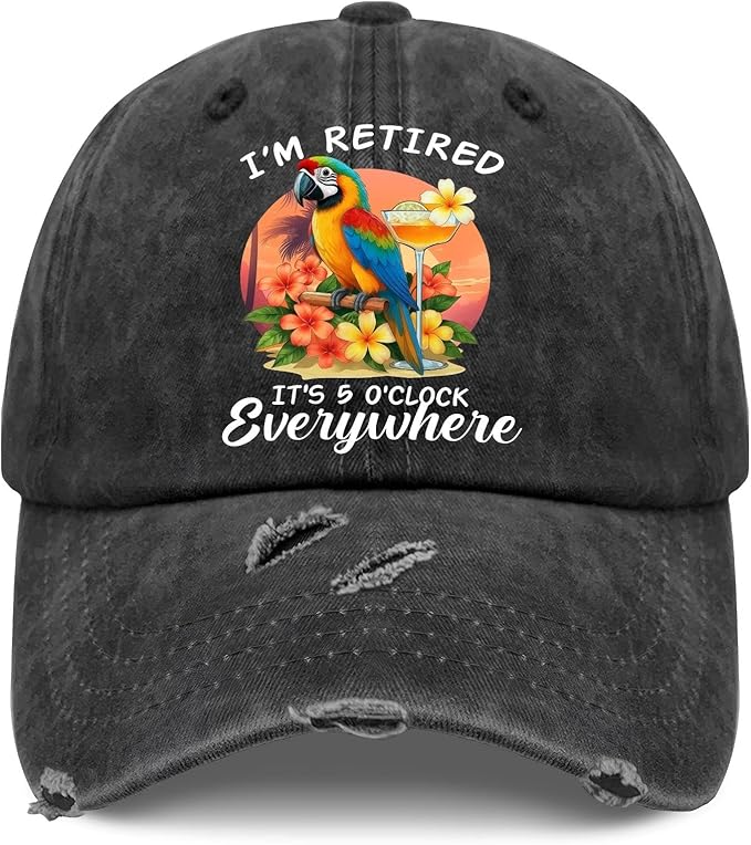 Jimmy Music Buffett Accessories Hats Its 5 Oclock Some Where Baseball Cap Mom Hat Pigment Black Womens Bucket