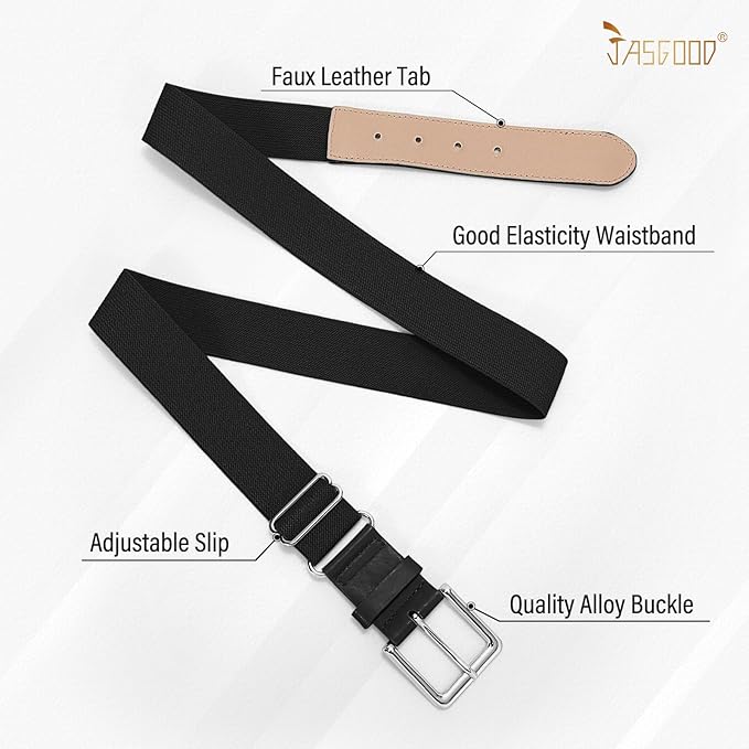 JASGOOD 2 Pack Baseball Socks and Belt Combo Set Softball Socks and Belts Elastic Waist Belt for Youth and Adult Boys